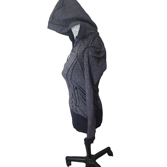 Lululemon Hooded Daily Practice Jacket 6 Heathered Herringbone Zip Pockets - Picture 7 of 9